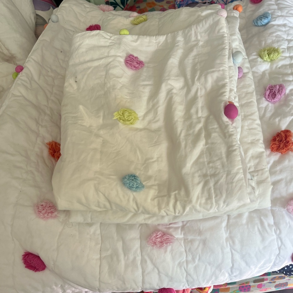 Pottery Barn Twin Pom Pom bedding